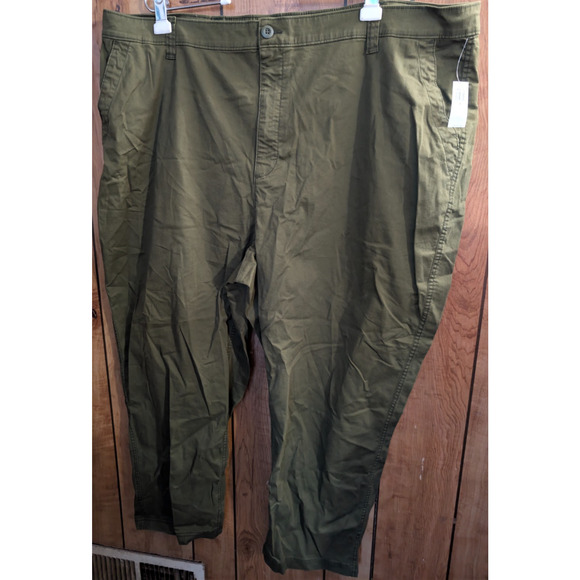 Old Navy OG Chino Pants Womens PLus Size 3X Green High Rise Elastic Waist NWT - Picture 1 of 7